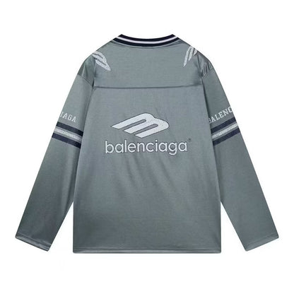 [New] Balenciaga 3B Football Shiny Jersey Longsleeve Tee