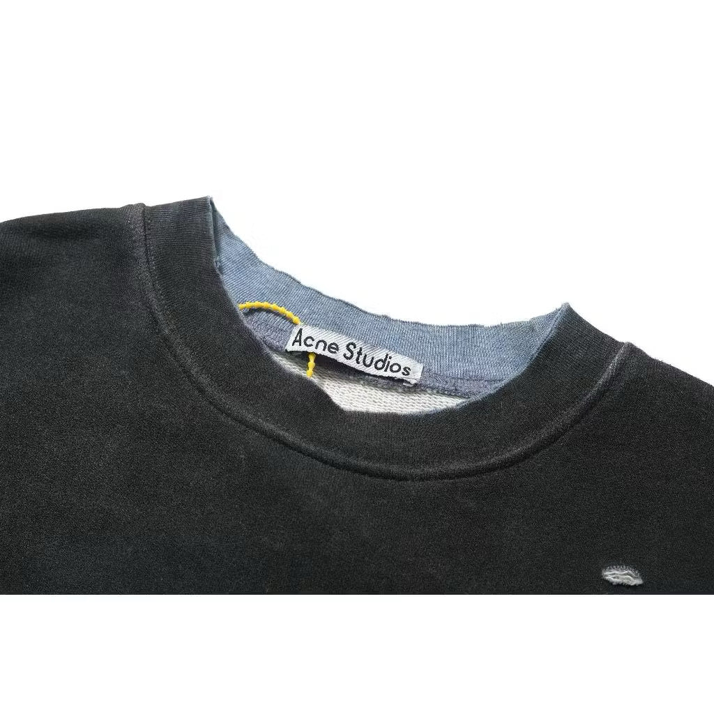 [New] Acne Studios Melange logo-print distressed Sweater