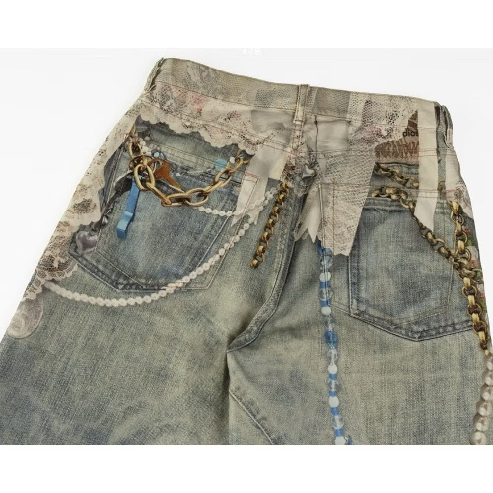 [New] Acne Studios 3D Print Wide Jeans