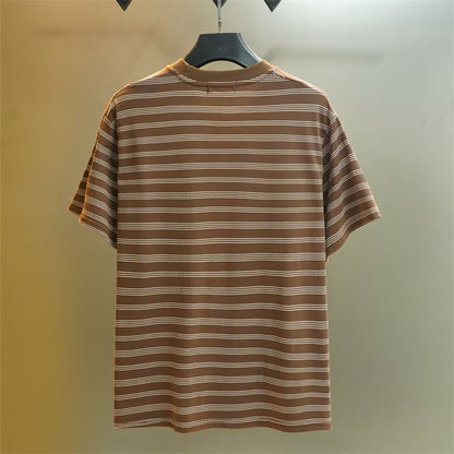 MiuMiu Striped Pocket Tee (Brown)