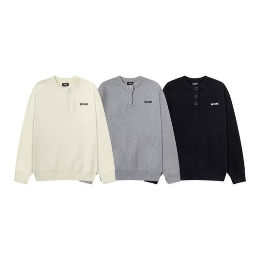 [New] Welldone Half Button Knit Sweater