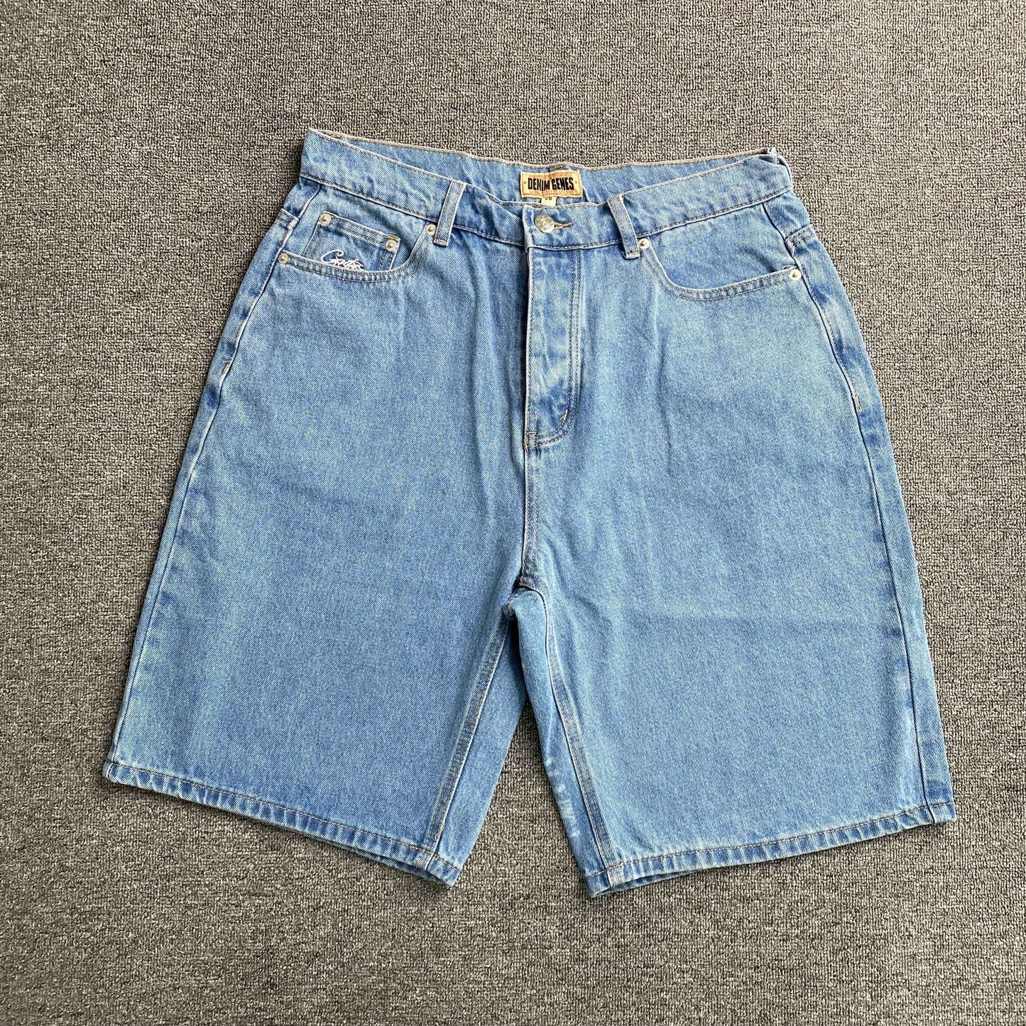 [New] Corteiz Logo Denim Shorts