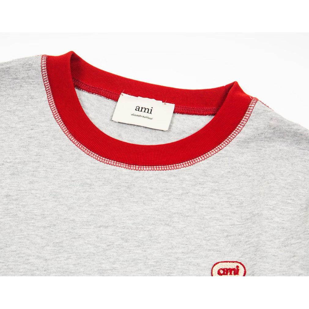[New] Ami Paris Ash Grey Double Sleeves Longsleeve