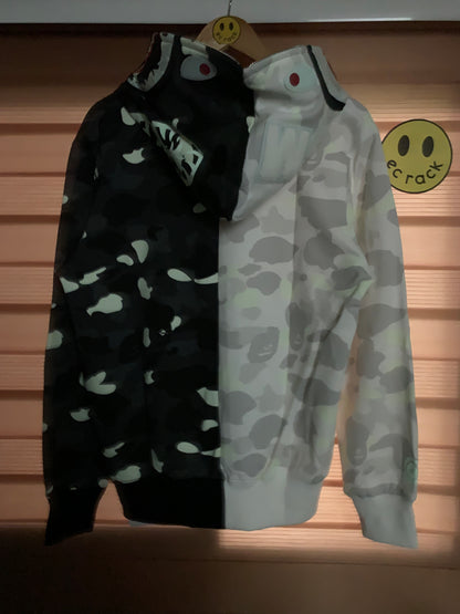 Ba/pe Shark Zip Hoodie (Glow in the Dark)