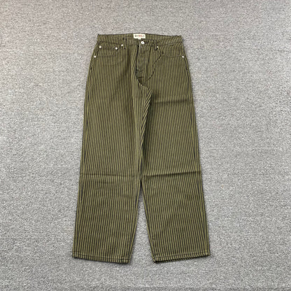 [New] Stussy Pinstripe Jeans (Olive Green)