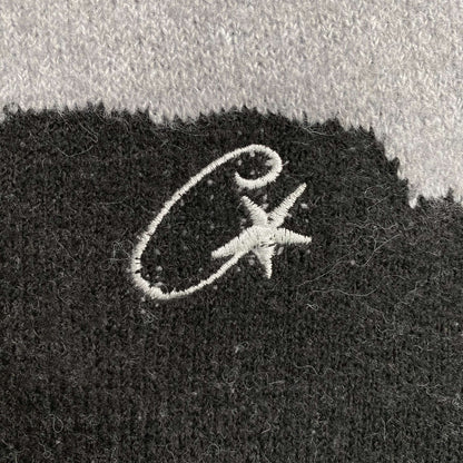 [New] Corteiz Fuzzy Mohair Collar Sweater 'Black Camo'