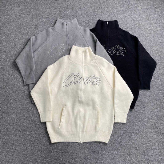 [New] Corteiz Allstarz Zip Up Knit Sweater