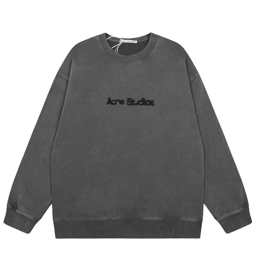 [New] Acne Studios Blurred Logo Acid Gray Sweatshirt