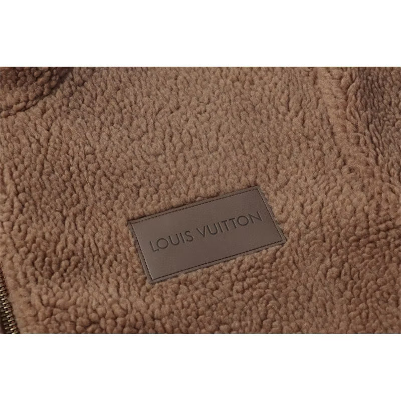 [New] Louis Vuitton Fleece Blouson Jacket (Brown)