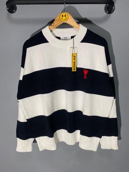 Ami Paris Knitted Stripe Sweatshirt