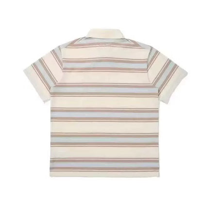 [New] Malbon Golf Striped Polo Shirt