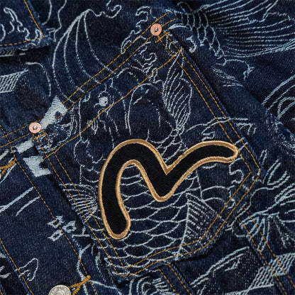 [New] Evisu All Over Print Denim Jacket