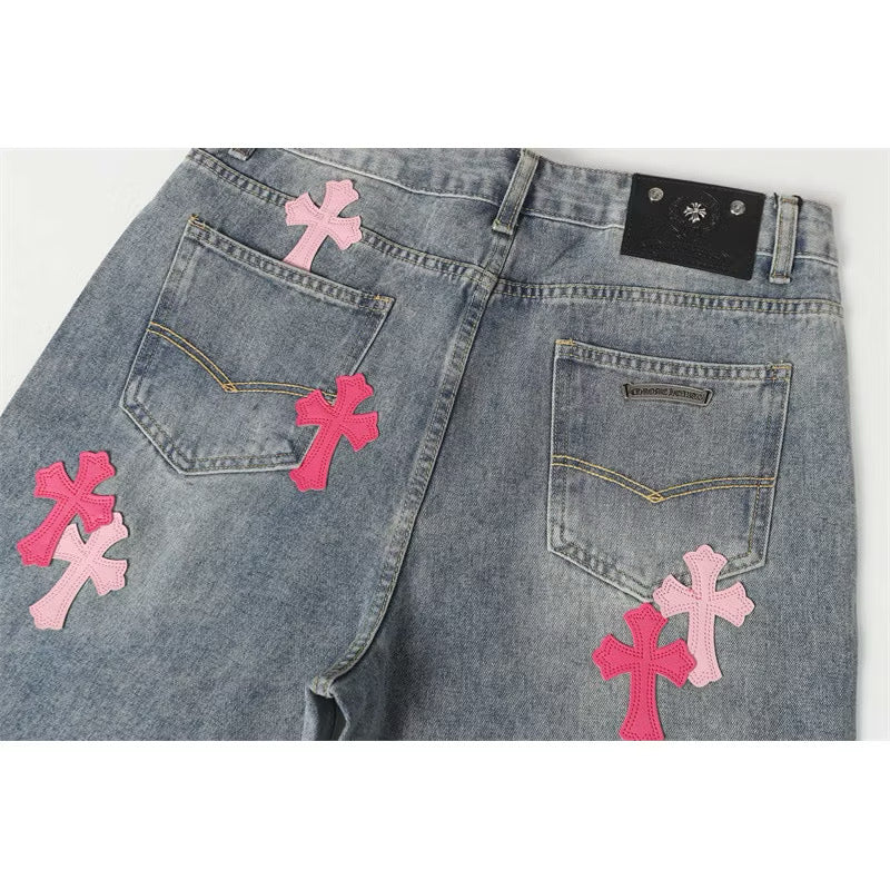 [New] Chrome Hearts Cross Pants (Pink Cross)