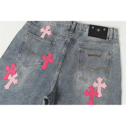[New] Chrome Hearts Cross Pants (Pink Cross)