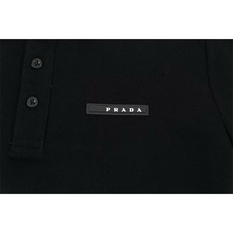 [New] Prada Black Logo Polo Shirt
