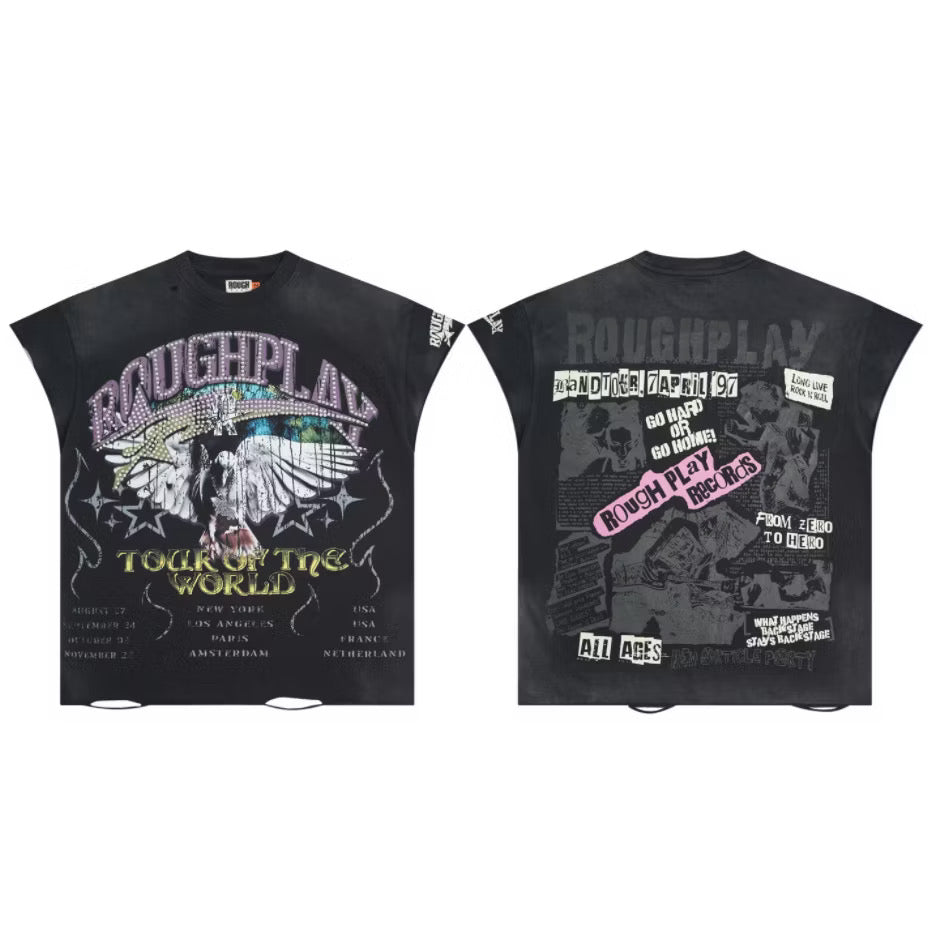 [New] Roughplay Tour of the World Oversized Sleeveless Tee