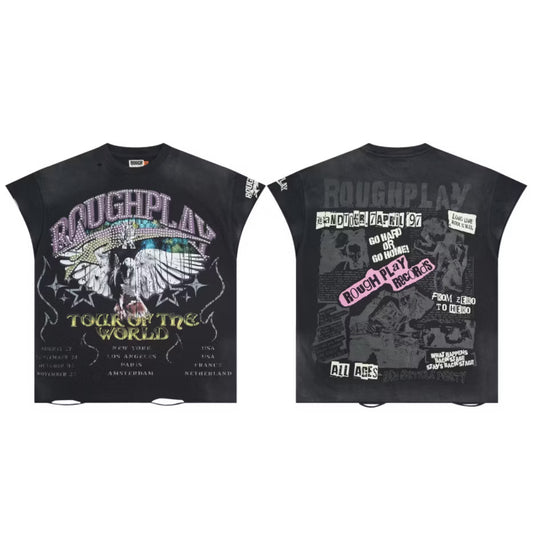 [New] Roughplay Tour of the World Oversized Sleeveless Tee