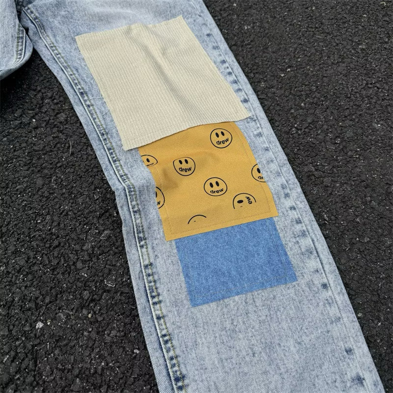 [New] Drew House Patchwork Straight-Leg Jeans
