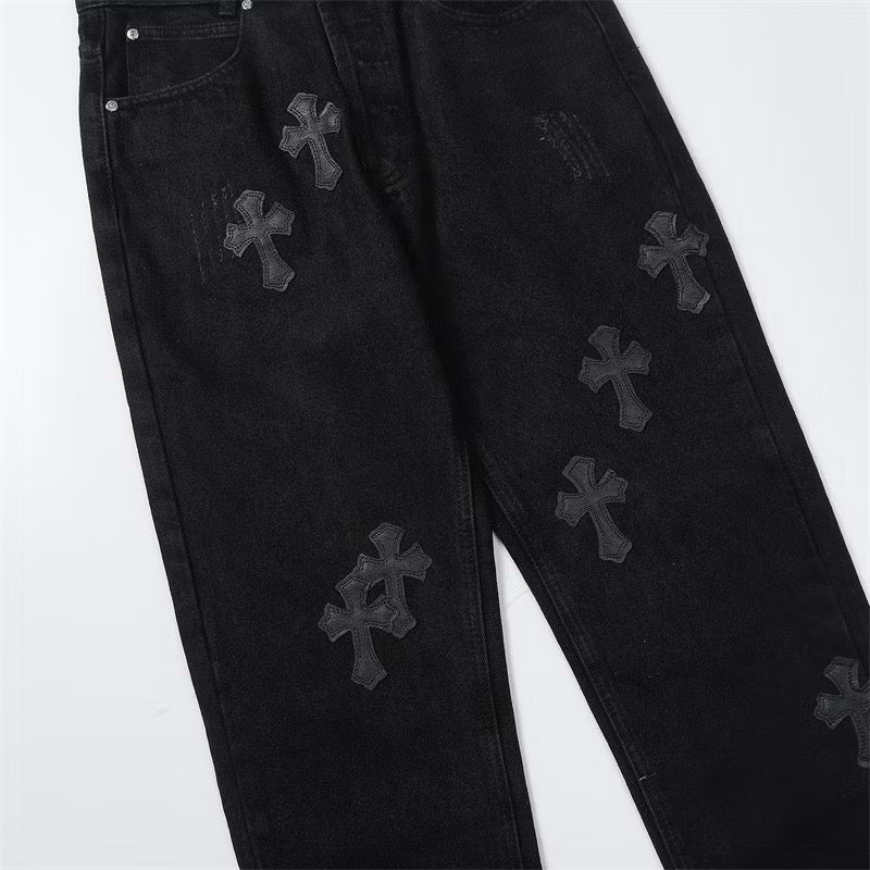 [New] Chrome Hearts Denim Pants (Black)