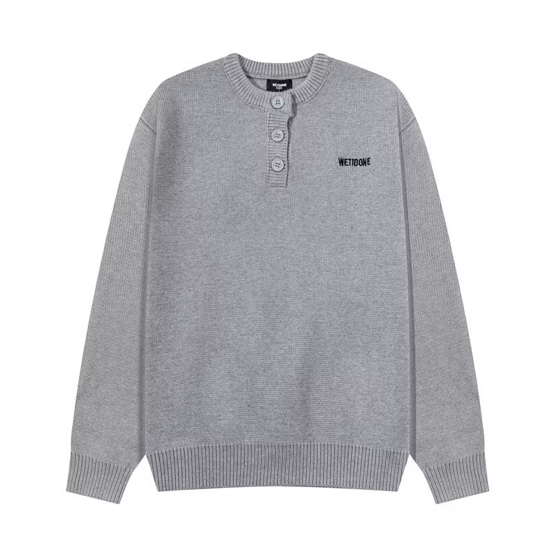[New] Welldone Half Button Knit Sweater