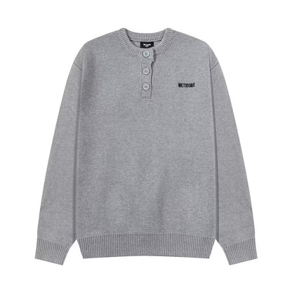 [New] Welldone Half Button Knit Sweater
