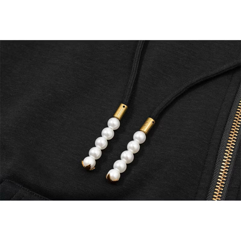 [New] Louis Vuitton Embroidered Logo Zip Up Hoodie