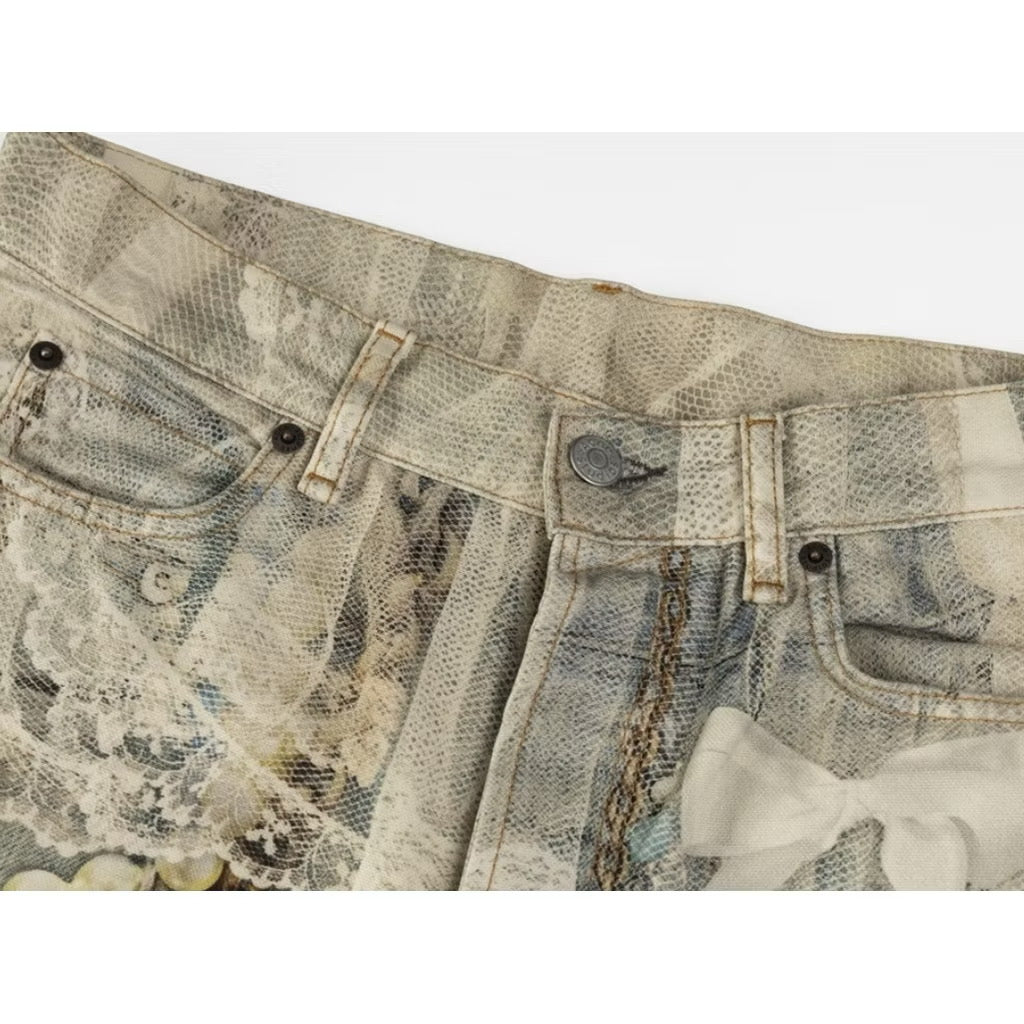 [New] Acne Studios 3D Print Wide Jeans