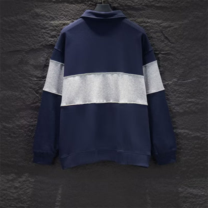 [New] MiuMiu Half Stripe Quarter Zip Sweatshirt