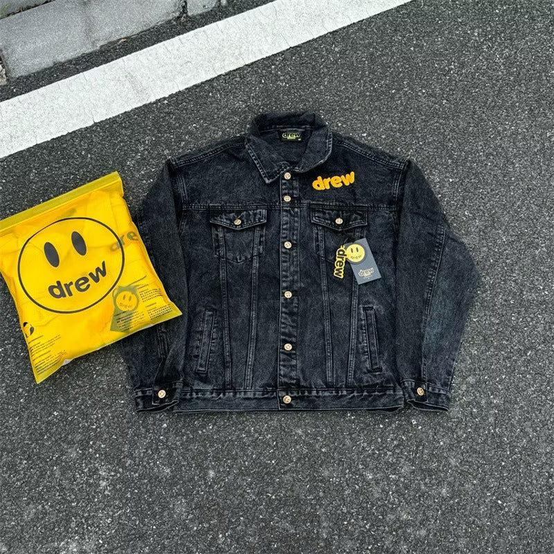 [New] Drew House Mascot Black Denim Jacket