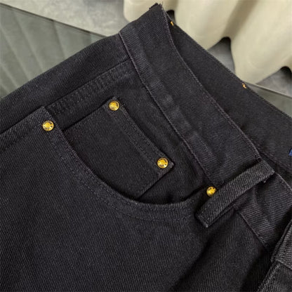 [New] Louis Vuitton Monogram Double Knee Carpenter Denim Pants (Black)