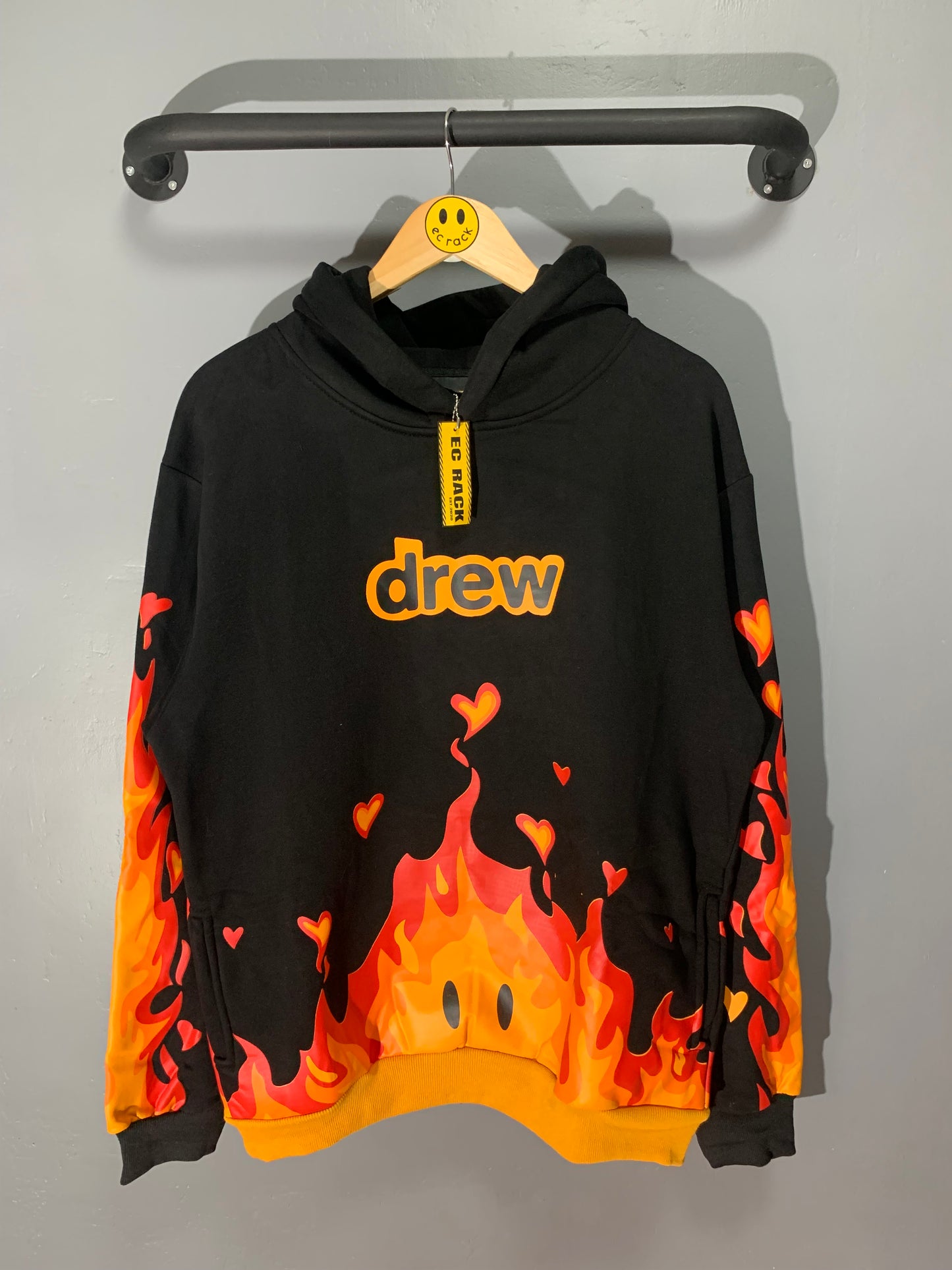 [New] Drew House Flame Hoodie (Black)