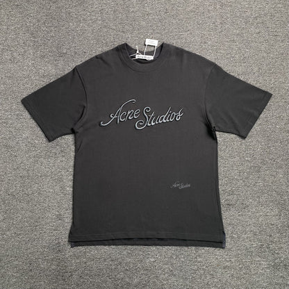 [New] Acne Studios Cursive Embroidered Logo Tee