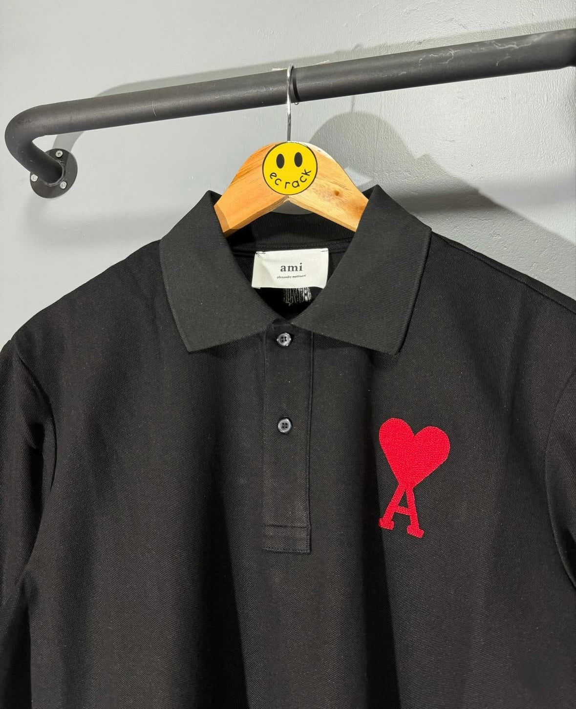 [New] Ami Paris Big Logo Polo Shirt (Black)
