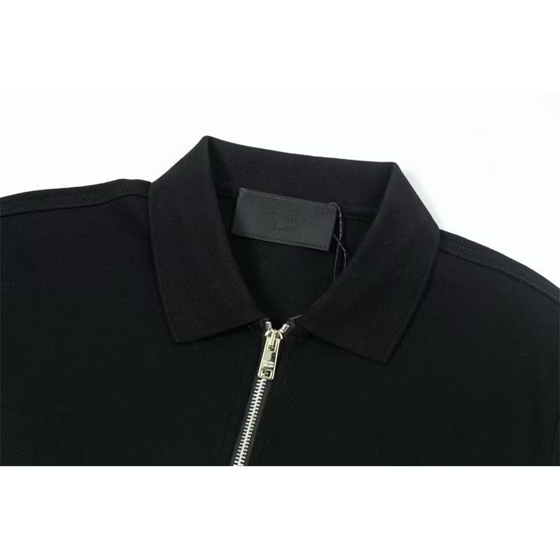 [New] Prada Pique Half Zip Polo Shirt