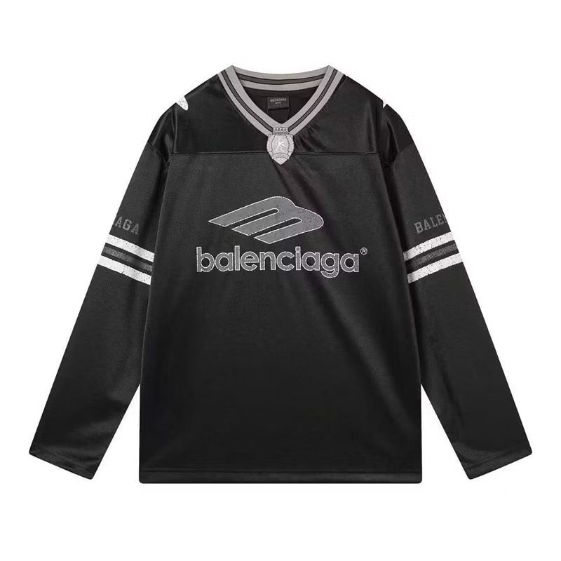 [New] Balenciaga 3B Football Shiny Jersey Longsleeve Tee