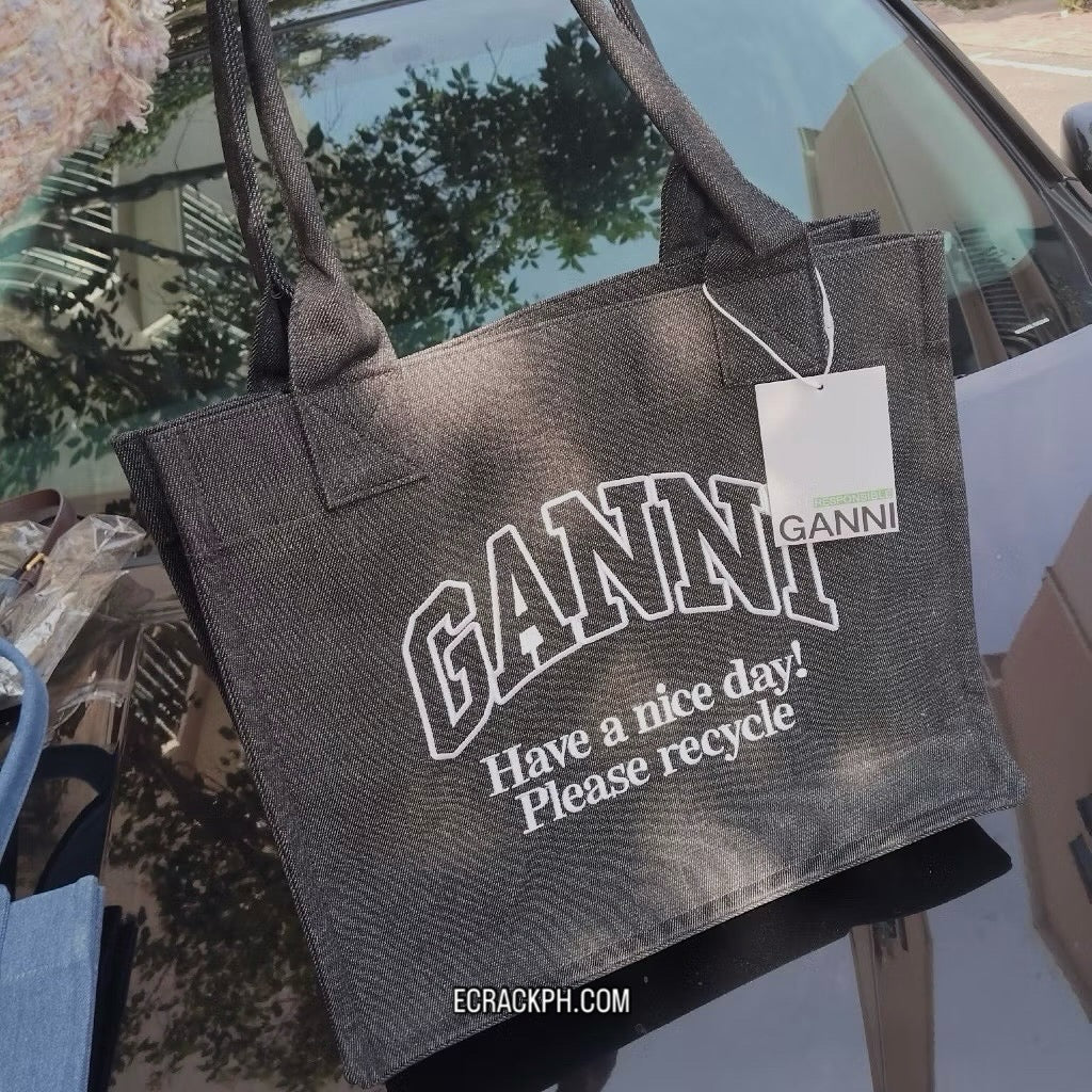 [New] Ganni Easy Shopper Tote Bag