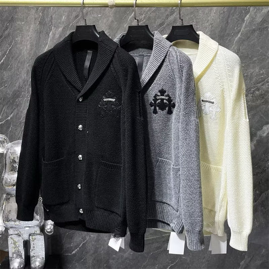 [New] Chrome Hearts Knitted Cross Cardigan