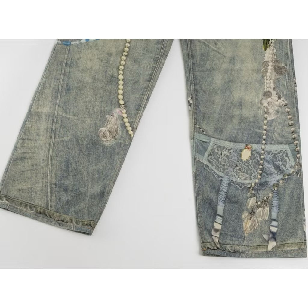 [New] Acne Studios 3D Print Wide Jeans