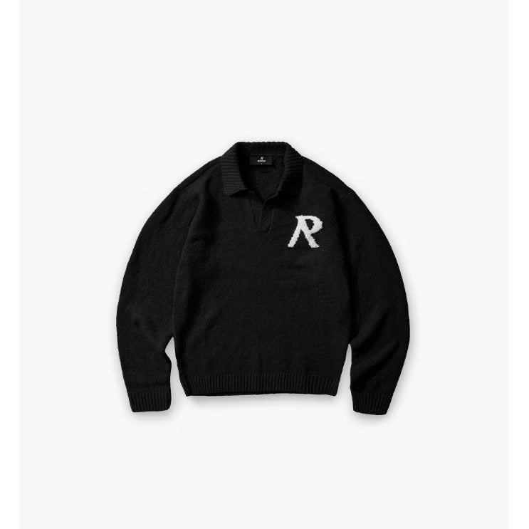 [New] Represent Knitted Boucle Collar Polo Sweater
