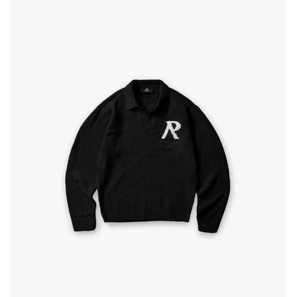 [New] Represent Knitted Boucle Collar Polo Sweater