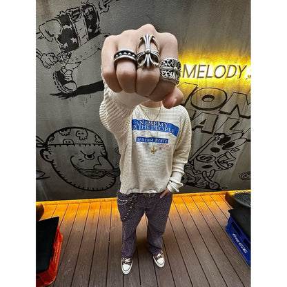 [New] Paly Hollwood Waffle ‘An Enemy’ Longsleeve Tee