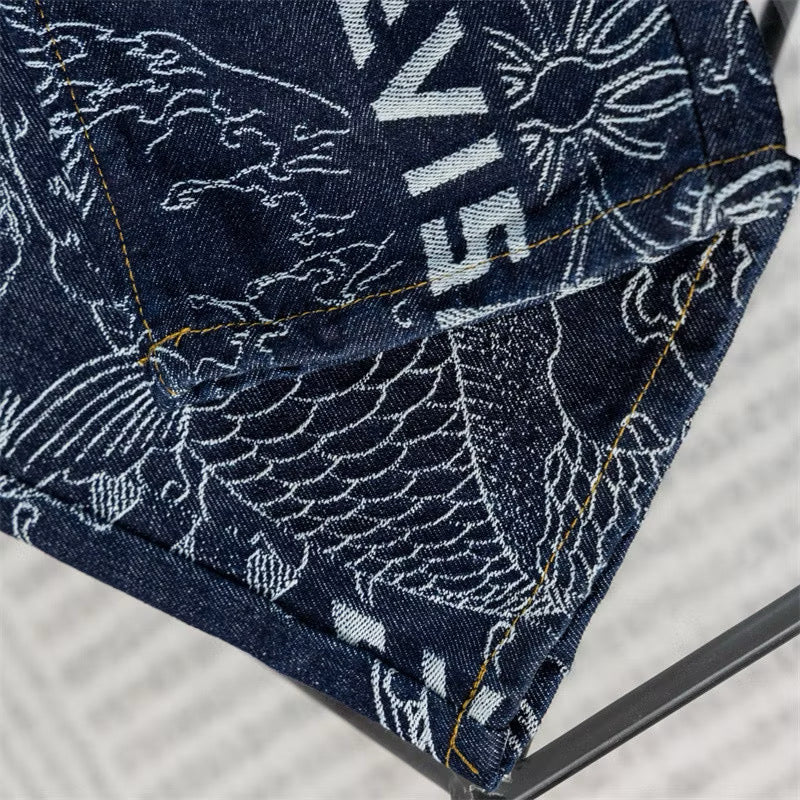 [New] Evisu All Over Print Denim Jeans