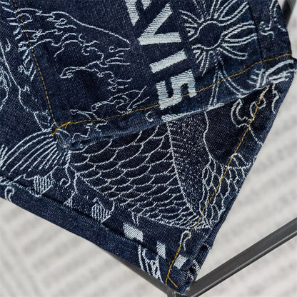[New] Evisu All Over Print Denim Jeans