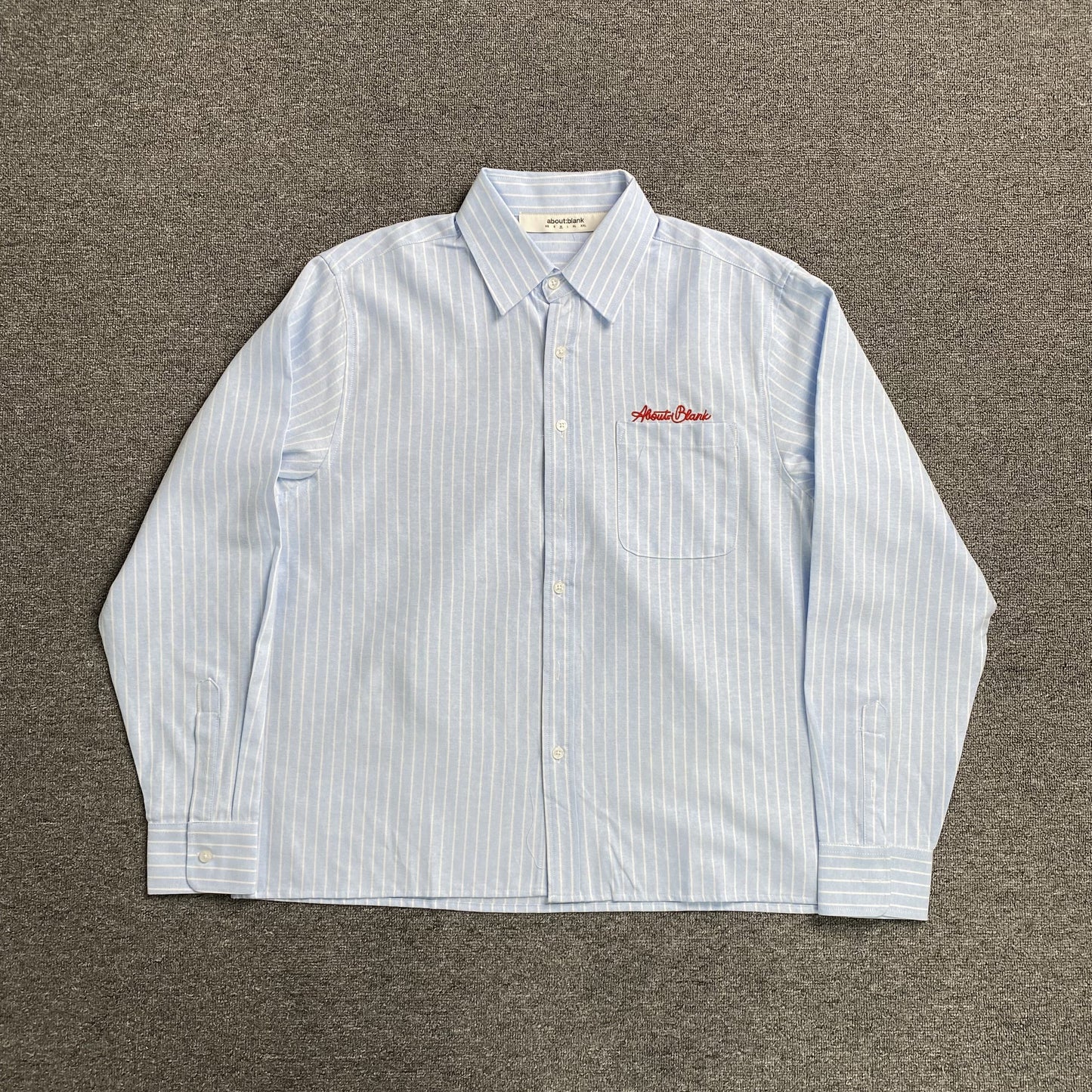 [New] About Blank Pinstripe Cropped Longsleeve