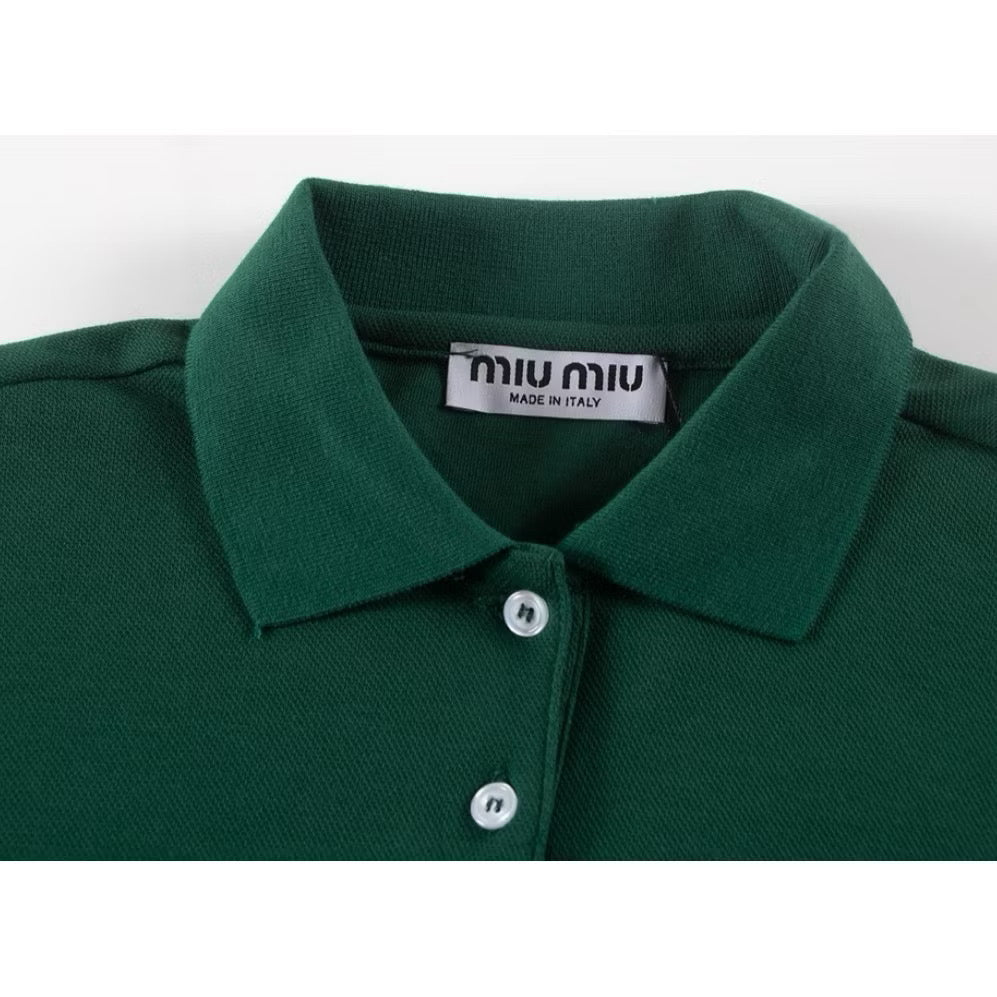 [New] Miumiu Pique Polo Shirt