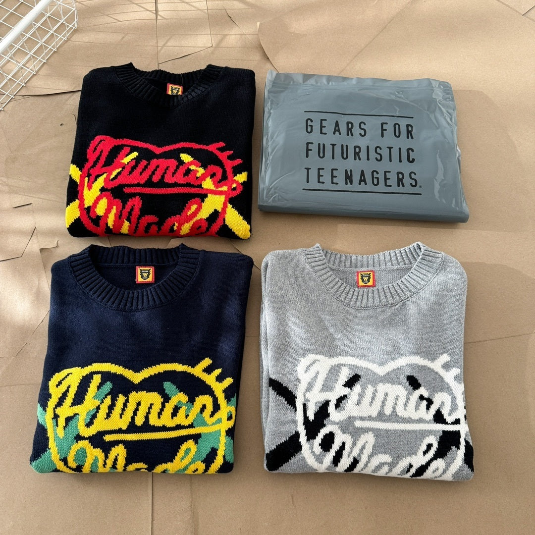 [New] Human Made x Kaws Logo Knitted Sweater