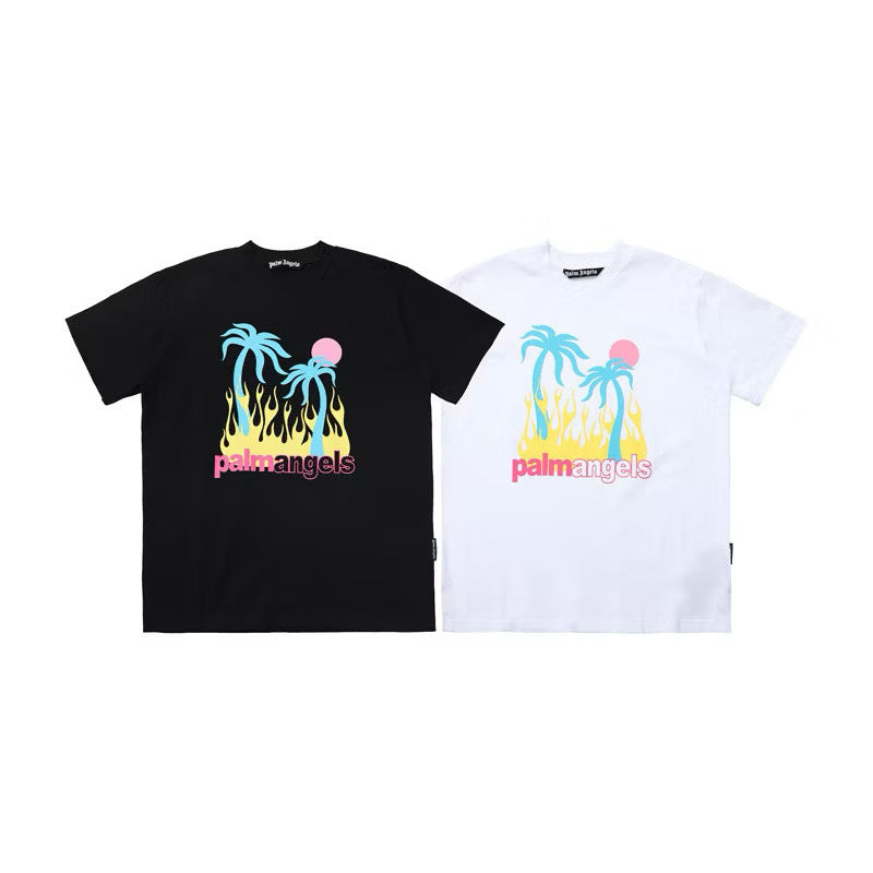 [New] Palm Angels 'Flame Palm Tree' Tee