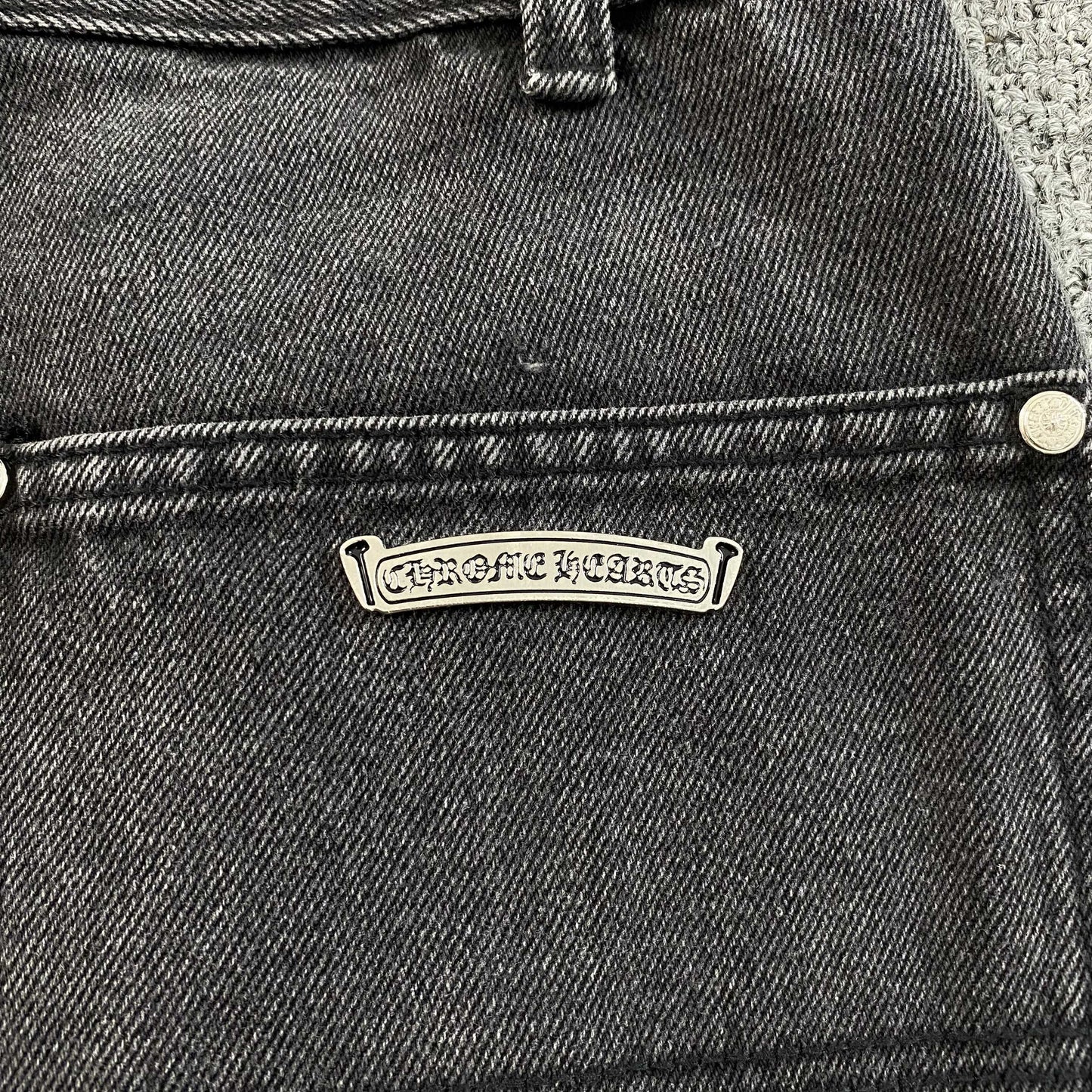 [New] Chrome Hearts Carpenter Double Knee Shorts (Black/Orange)