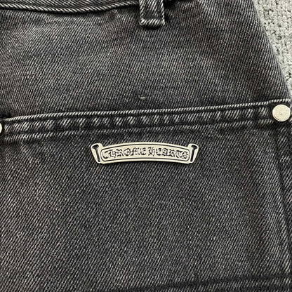 [New] Chrome Hearts Carpenter Double Knee Shorts (Black/Orange)