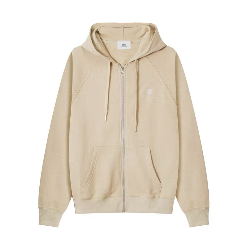New] Ami Mini Logo Zip Up Hoodie